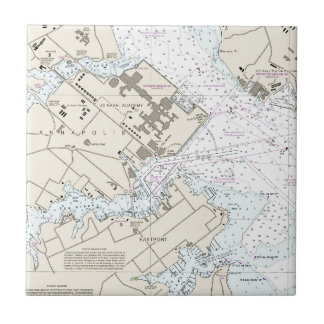 Annapolis Harbour Chart Ceramic Tile