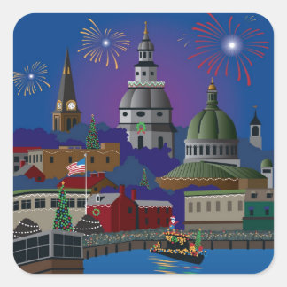 Annapolis Holiday Square Sticker