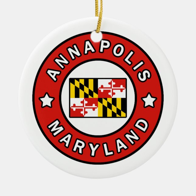 Annapolis Maryland Ceramic Ornament (Front)