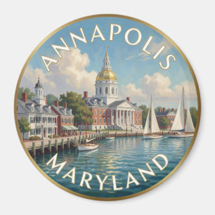 Annapolis Maryland Chesapeake Bay Travel Art Magnet