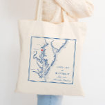 Annapolis Maryland Chesapeake Bay Wedding Welcome Tote Bag<br><div class="desc">Delight your guests with our custom navy blue Chesapeake Bay map-themed wedding favour tote bag, perfect for your Annapolis, Maryland celebration. Featuring exquisite detailing and a touch of coastal charm, this tote bag is a practical and memorable keepsake. Ideal for guests attending events at venues like Historic London Town and...</div>