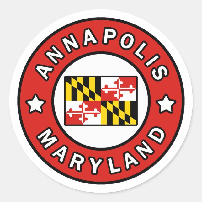 Annapolis Maryland Classic Round Sticker (Front)
