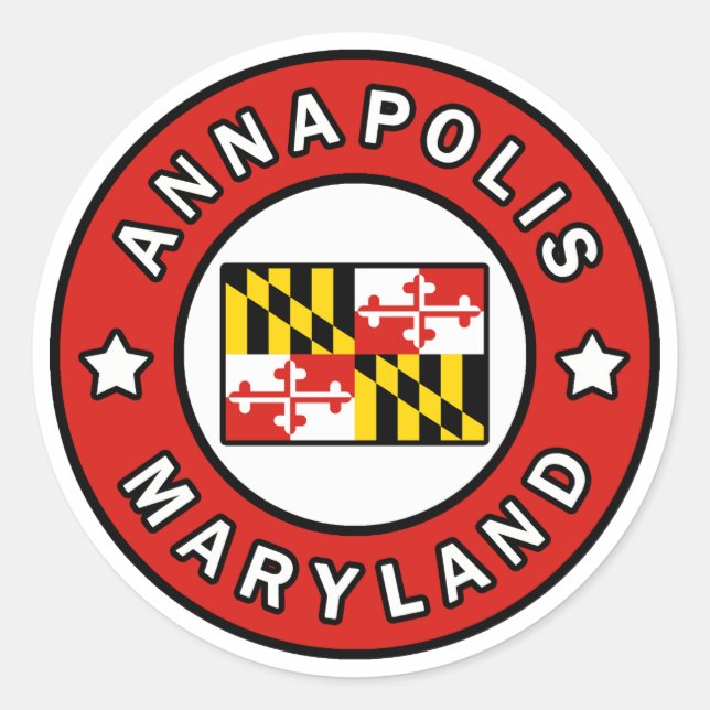 Annapolis Maryland Classic Round Sticker (Front)