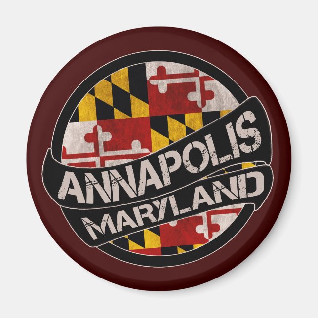 Annapolis Maryland flag grunge magnet (Front)