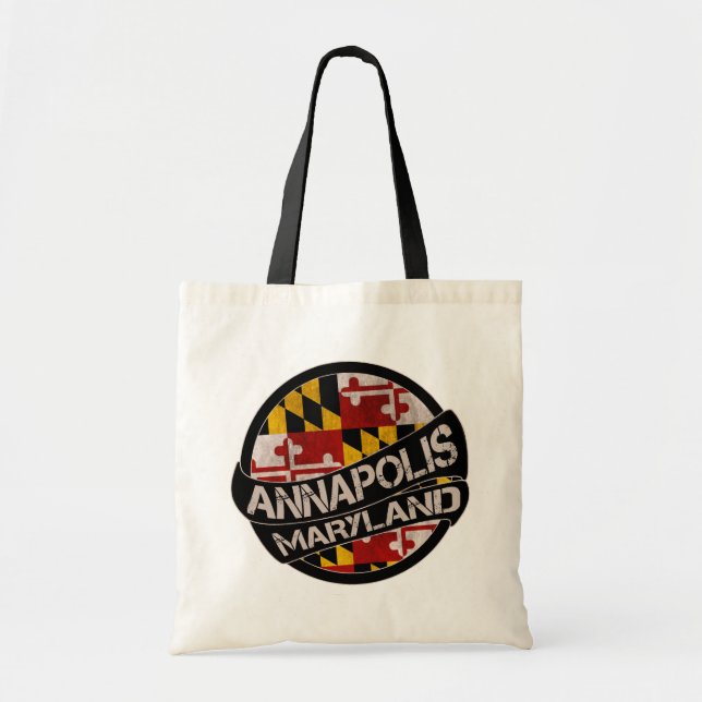 Annapolis Maryland flag grunge tote bag (Front)