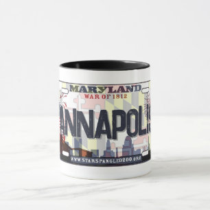 Annapolis Maryland flag license plate mug