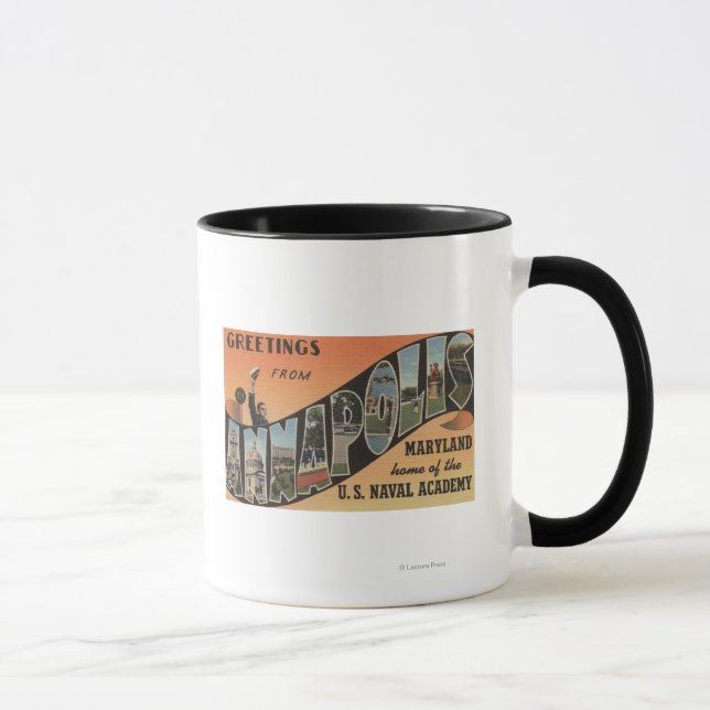 Annapolis, Maryland - Large Letter Scenes Mug (Right)