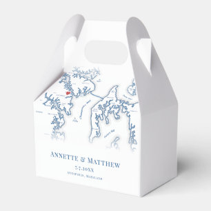 Annapolis Maryland Map Elegant Wedding  Favour Box