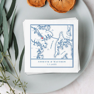 Annapolis Maryland Map Elegant Wedding Napkin