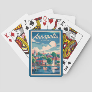Annapolis Maryland Skyline Travel Art Vintage Playing Cards
