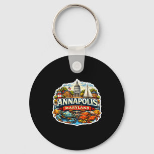 Annapolis Maryland Souvenir City Visitor State Mem Key Ring