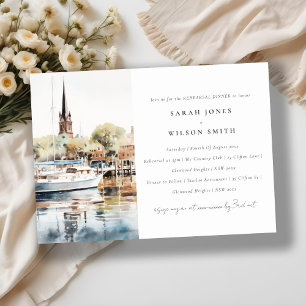 Annapolis Maryland Watercolor Rehearsal Dinner Invitation