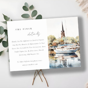 Annapolis Maryland Watercolor Wedding Details Enclosure Card