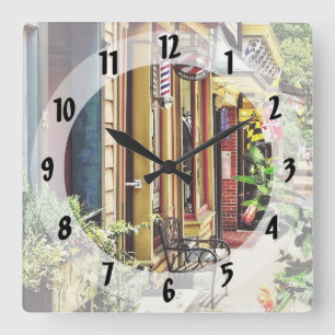 Annapolis MD - Barbershop And Reiki Studio Square Wall Clock