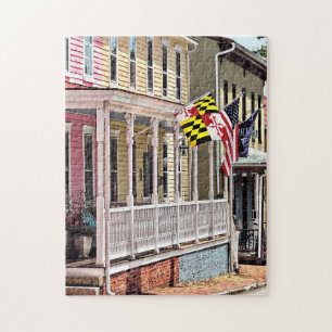 Annapolis MD - Flags Along East Street Jigsaw Puzzle