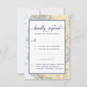 Annapolis MD Semi-Formal Nautical Wedding / Event RSVP Card