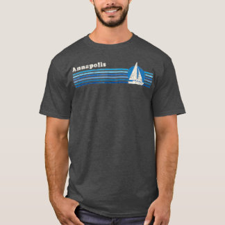 Annapolis MD  Vintage 80s Sailboat Sunset T-Shirt