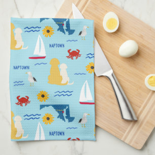 Annapolis (Naptown) Pups Summertime Kitchen Towel