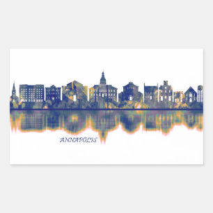Annapolis Skyline Rectangular Sticker