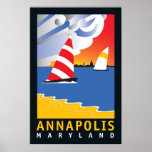 Annapolis, Wednesday Afternoon Poster<br><div class="desc">This poster was inspired by a longtime Annapolis tradition. Every Wednesday afternoon during the warm summer months, the Annapolis Yacht Club hosts a sailing race. Sailers from all around the mid-atlantic come into town to test their meddle. The big challenge comes immediately after the finish line when the boats need...</div>