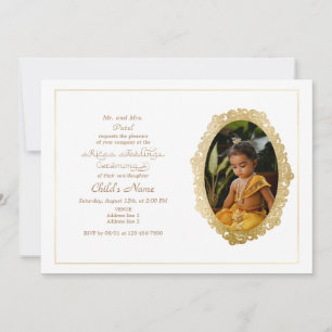 Annaprashan First Rice Ceremony Floral Photo Invitation