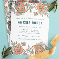 Annaprashan First Rice Ceremony Paisley Floral