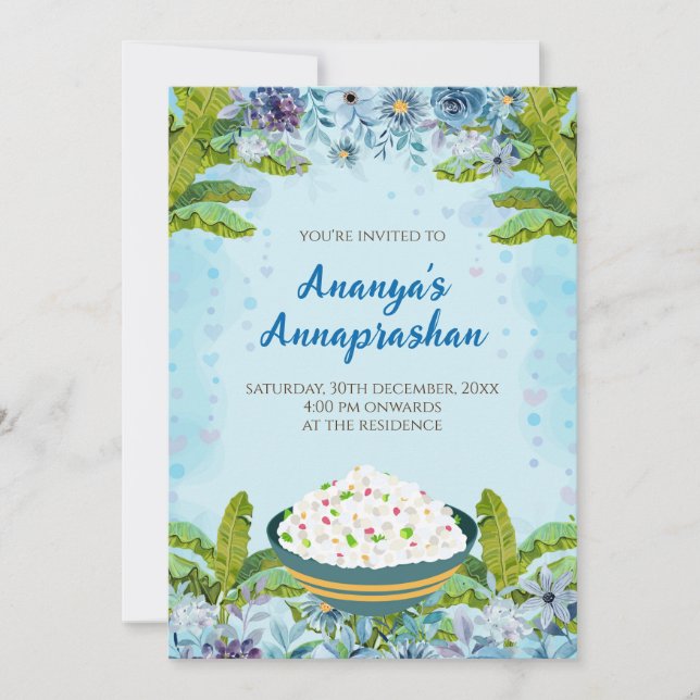 Annaprashan invites & Digital Rice ceremony invite (Front)