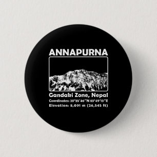 Annapurna Mif Nepal Mountain Climbing Trekking 6 Cm Round Badge