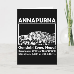 Annapurna Mif Nepal Mountain Climbing Trekking  Card