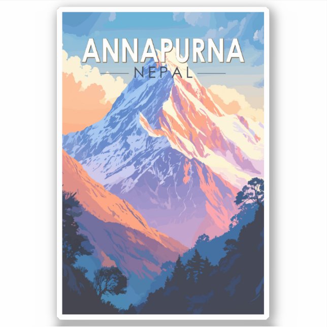 Annapurna Nepal Travel Art Vintage (Front)