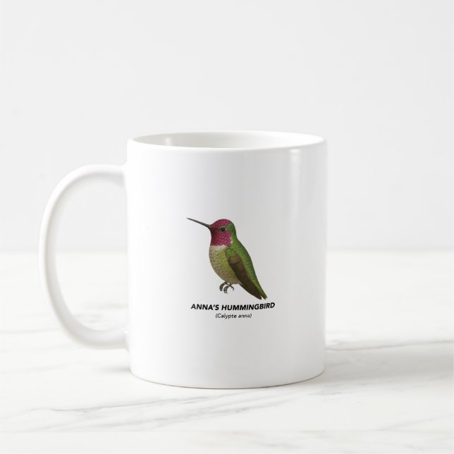 Anna's Hummingbird - Birds of California Mug (Left)