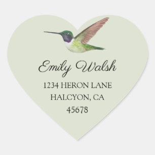 Anna's Hummingbird Heart Sticker