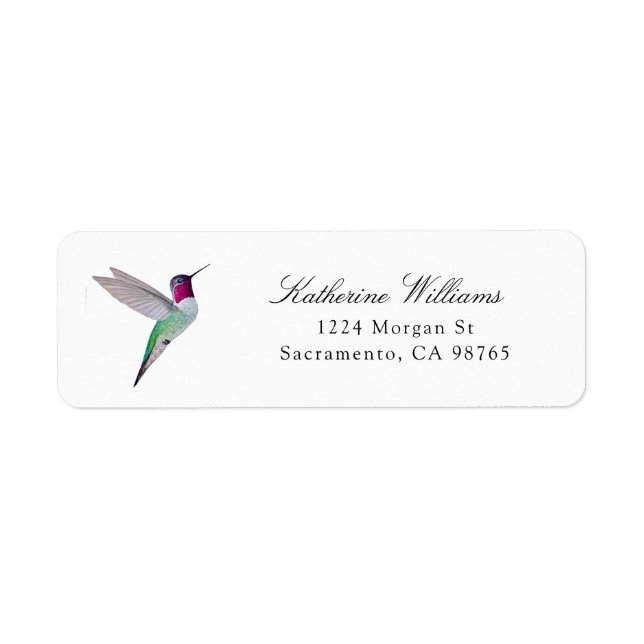 Anna's Hummingbird Label Return Address Label (Front)