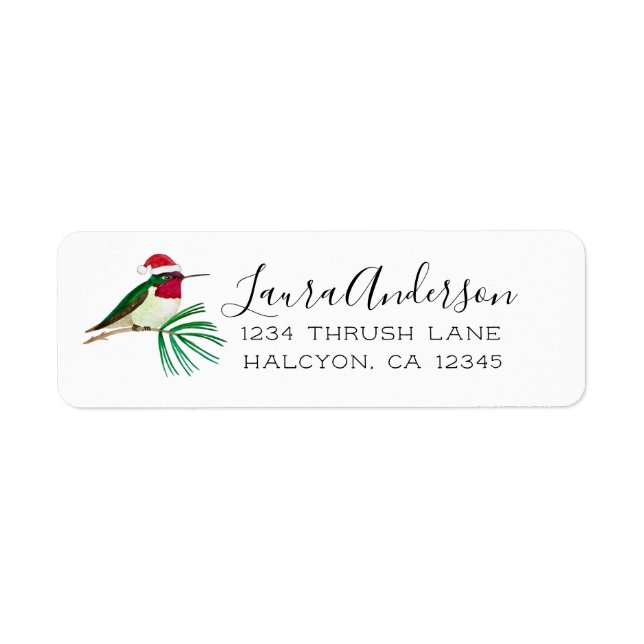 Anna's  Hummingbird  Label Return Address Label (Front)
