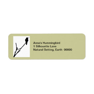 Anna's hummingbird Label Return Address Label