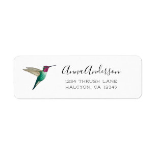 Anna's Hummingbird Label Return Address Label