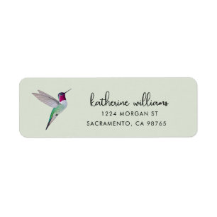 Anna's Hummingbird Label Return Address Label