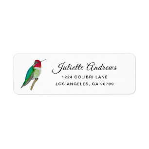 Anna's Hummingbird Label Return Address Label