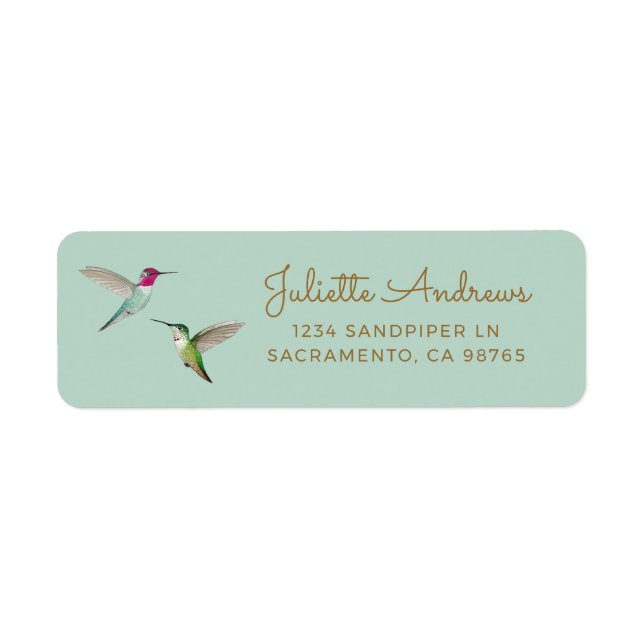 Anna's Hummingbird Return Address Label (Front)