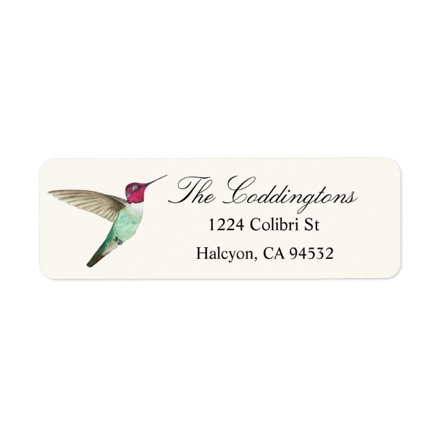 Anna's Hummingbird Return Address Label (Front)