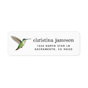 Anna's Hummingbird Return Address Label