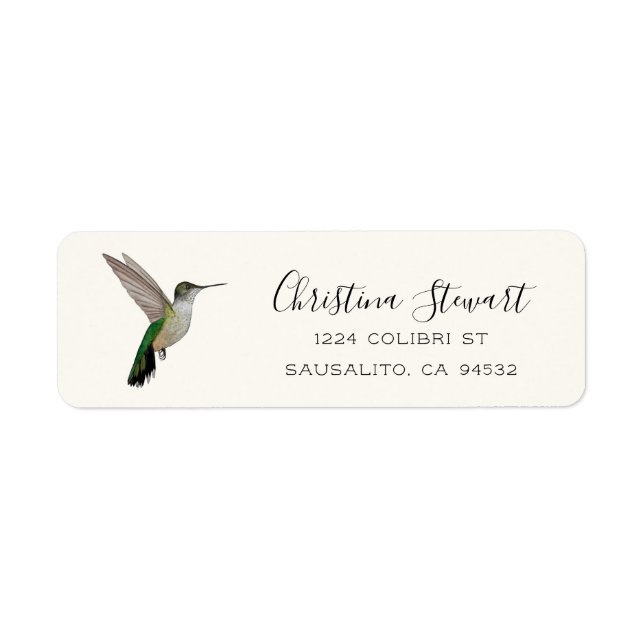 Anna's Hummingbird Return Address Label (Front)