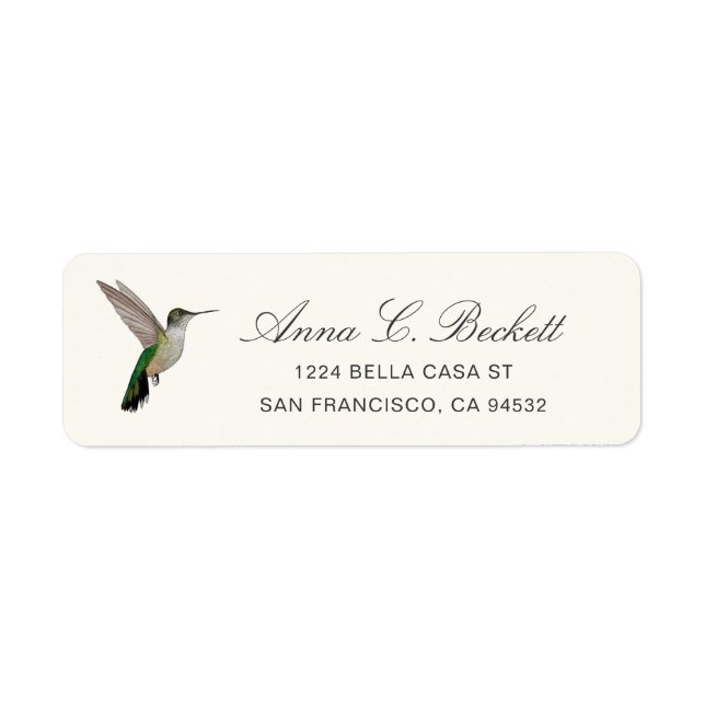 Anna's Hummingbird Return Address Label (Front)