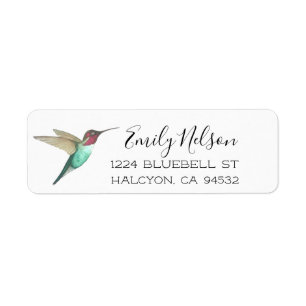 Anna's Hummingbird Return Address Label