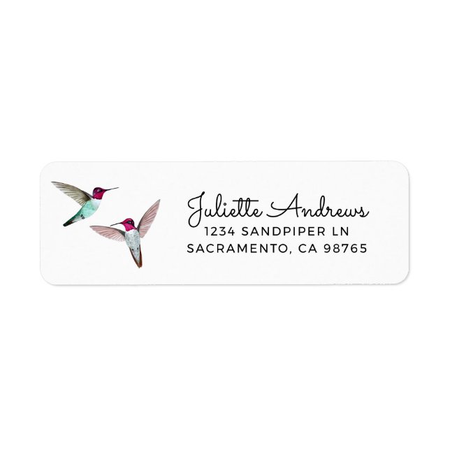 Anna's Hummingbird Return Label Return Address Label (Front)