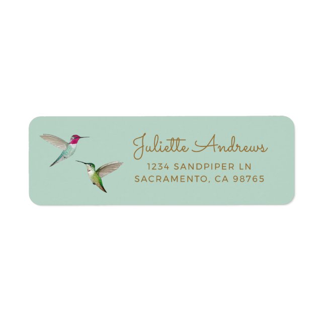 Anna's Hummingbird Return Return Address Label (Front)