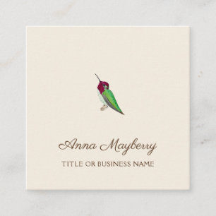 Anna's Hummingbird Square Business Card