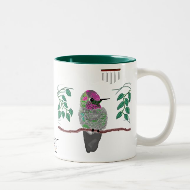 Anna's Hummingbird Two-Tone Coffee Mug (Right)