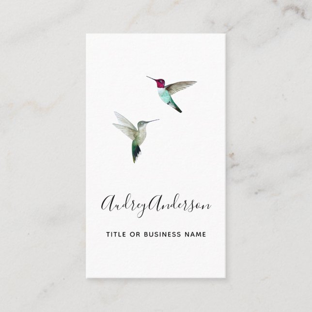 Anna's Hummingbirds Business Card (Front)