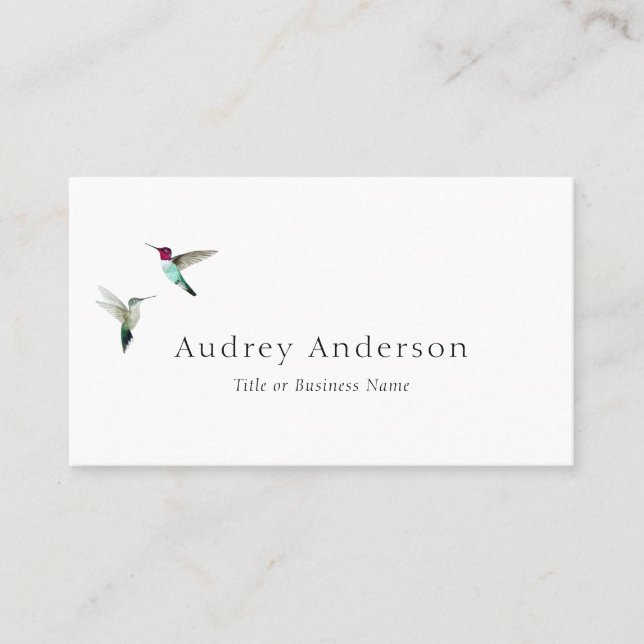 Anna's Hummingbirds Business Card (Front)
